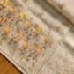 Pure organza silk saree with minakari embroidery