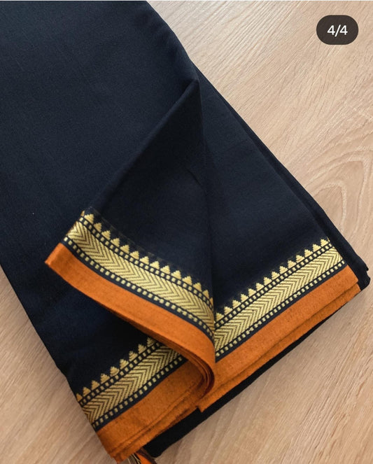 Beautiful soft Narayanpet Saree- black