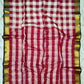 Beautiful pure authentic mul cotton saree with madras checks and woven border