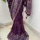 Banarasi semi Katan georgette saree with bandhini prints