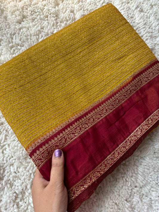 Beautiful khaddi georgette saree with intricate weavings!