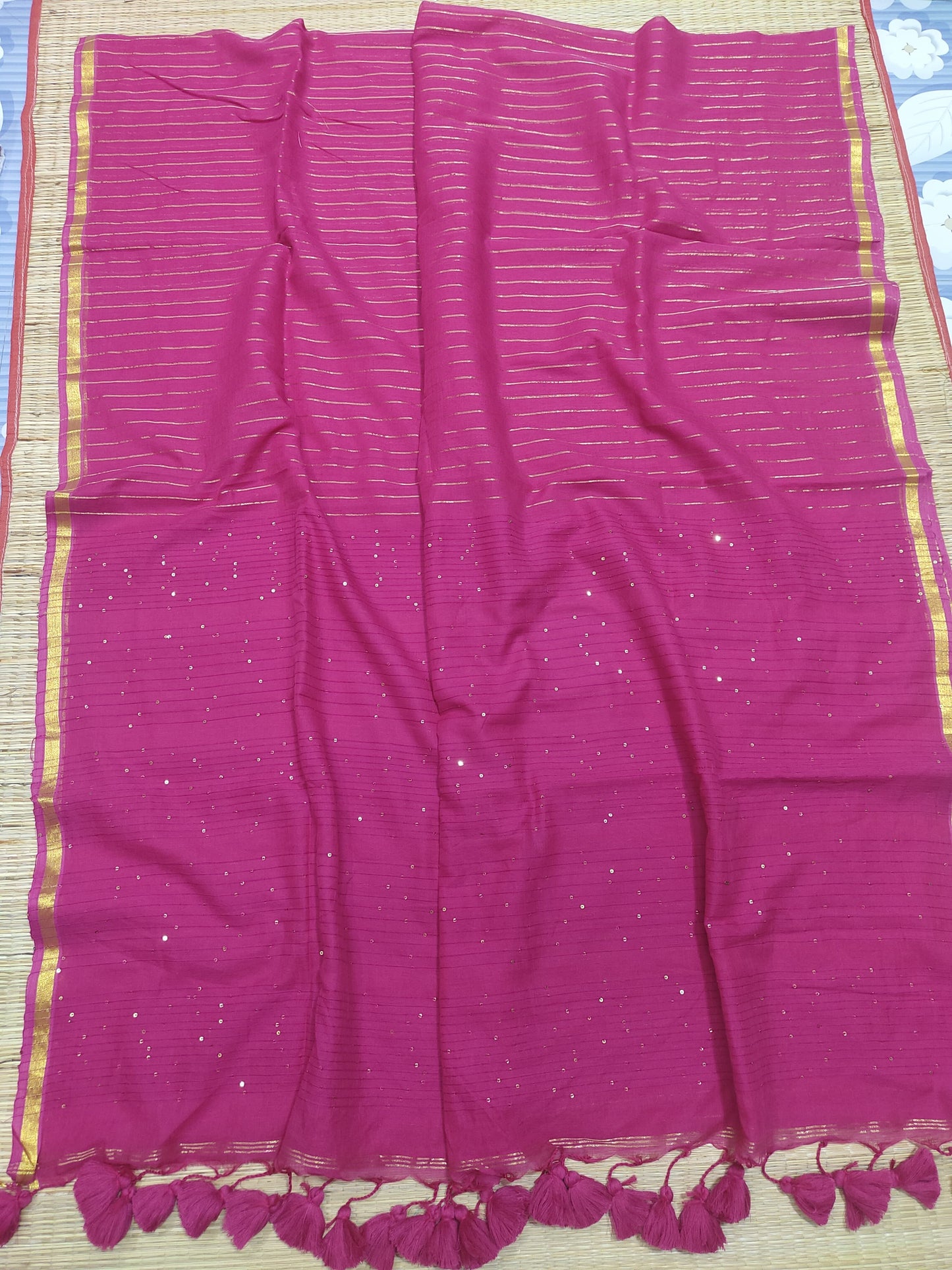 Pure cotton saree with zari stripes