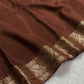 Premium viscous crushed chinon silk with lurex zari lines