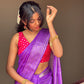 Beautiful semi dola silk sarees with zari lines