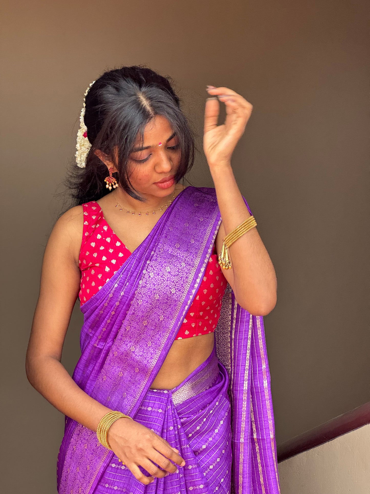Beautiful semi dola silk sarees with zari lines