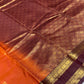 Beautiful rust orange semi silk saree