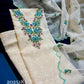 Kota embroidered unstitched salwar set! - v neck