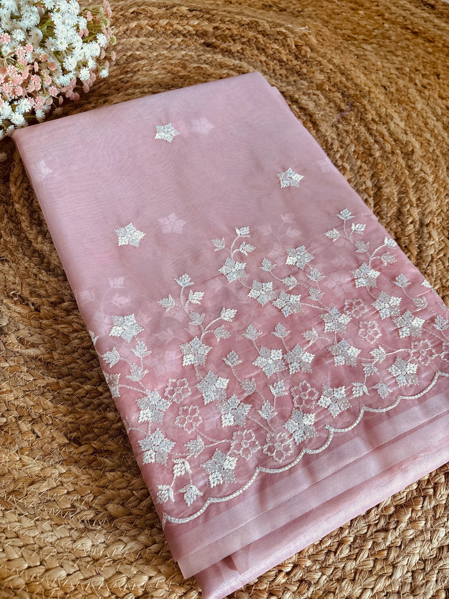 Premium semi organza saree with thread work
