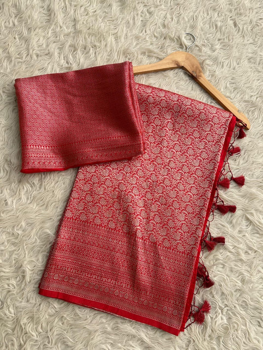 Semi Katan Banarasi Saree