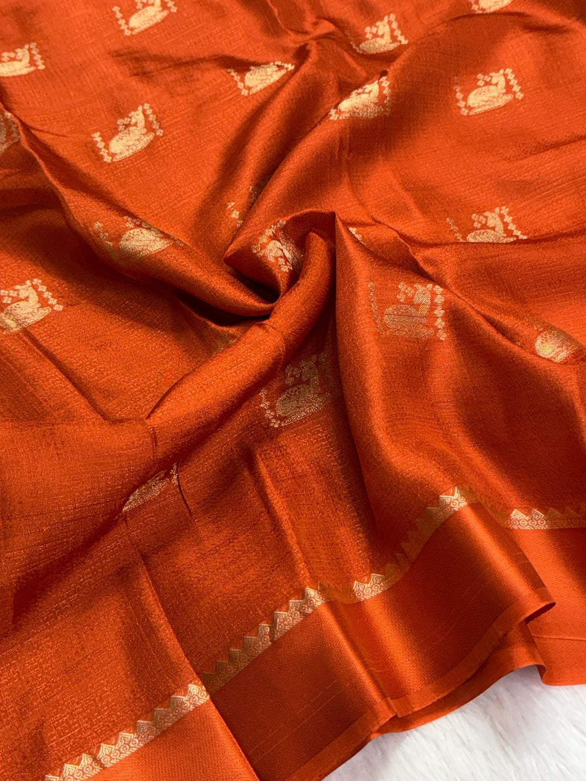 Beautiful khadi viscous silk - deer design