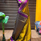 Beautiful semi kanjivaram soft silk saree - mustard purple (Copy)