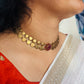 Double layer coin choker - Ruby