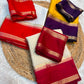 Premium Chinon Checks Saree with Contrast Bentex Zari Border & Matching Blouse