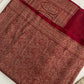 Pure khaddi handloom crepe chiffon antique brocade saree