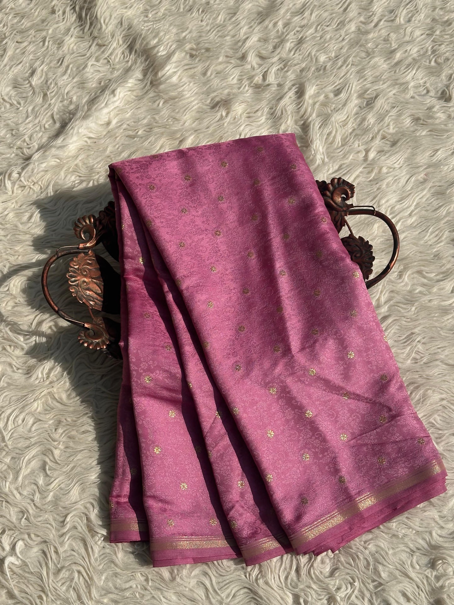 Banarasi semi katan silk with buttas