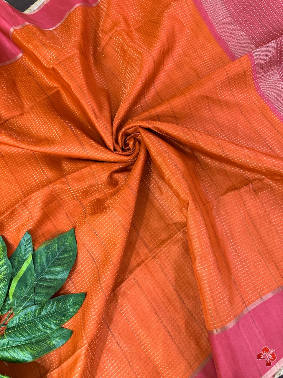 Beautiful semi matka saree with small zari weavings in body and contrast border