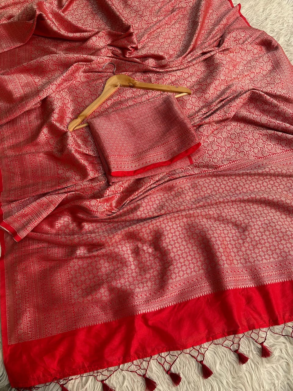 Semi Katan Banarasi Saree