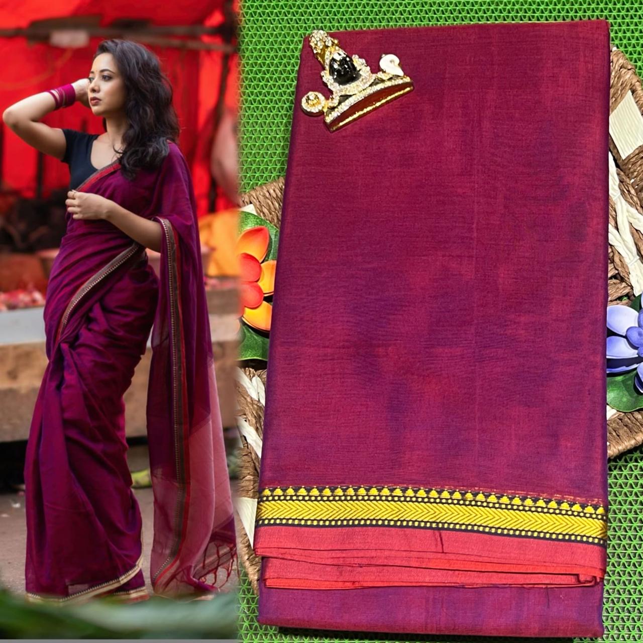 Beautiful soft Narayanpet saree - Pink