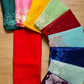 Pure organza silk saree with embroidery scallop border