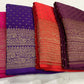 Pure handloom crepe chiffon saree with Banarasi weavings - big border