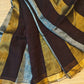 Linen sarees with gold silver zari stripes all over!