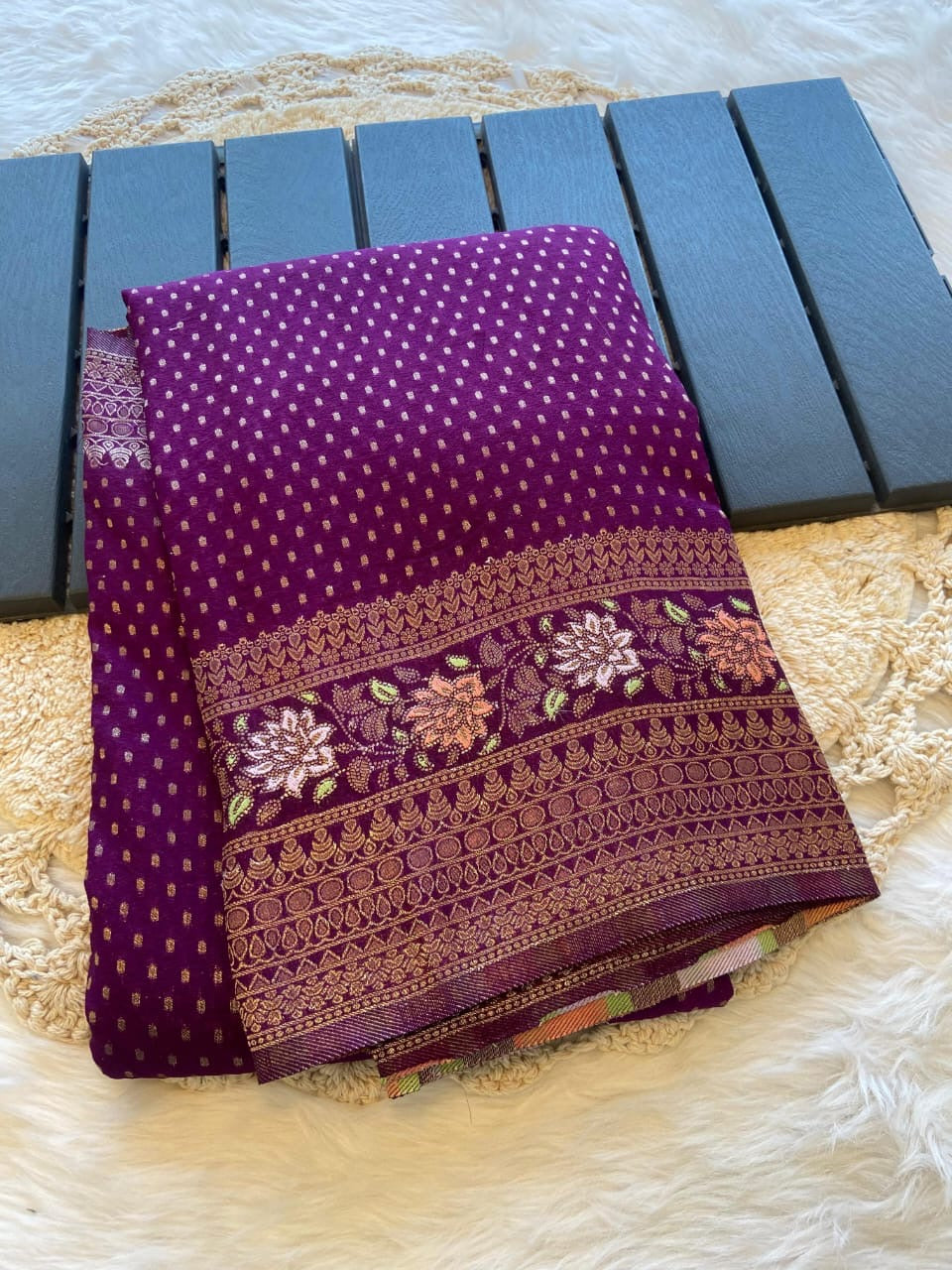 Soft semi banarasi saree