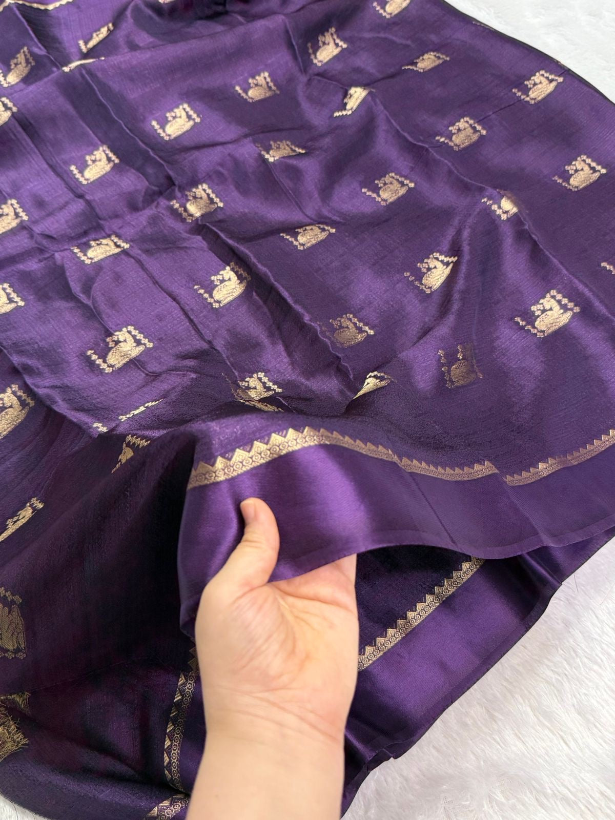 Beautiful khadi viscous silk - deer design