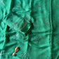 Viscous georgette saree with floral embroidery and satin border