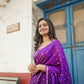 Banarasi semi katan silk with buttas