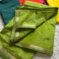 Premium semi crape Banarasi silk saree with small buttis and border