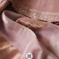 Pure organza tissue in silver and gold zari stripes saree