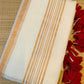 Premium kerala cotton saree with Red Zari border