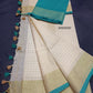 Pure linen checks saree with contrast blouse