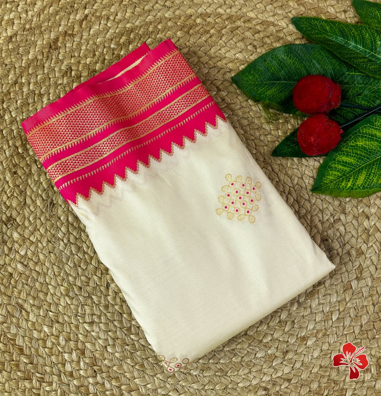Soft semi silk saree - kolam
