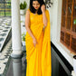Soft Viscous crushed chinon silk checks saree