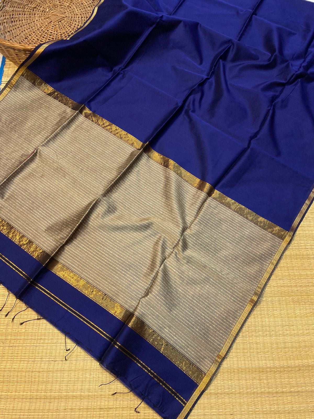 Pure Maheshwari Silk cotton with small border