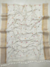 Pure and authentic mul cotton saree with berries and floral prints