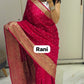 Semi dola silk with bandhini prints