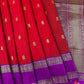 Semi kanchi silk saree with contrast border