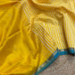 Pure Maheshwari handloom butti checks saree - Yellow
(Pre-booking 30 days)