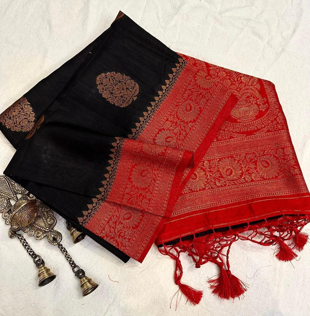Soft Banarasi mulberry cotton silk saree