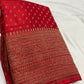 Pure handloom crepe chiffon saree with Banarasi weavings - big border