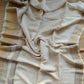 Pure handwoven linen saree with zari borders