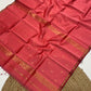 Maheshwari silk cotton small border saree with v buttis