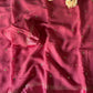 Viscous georgette with satin borders and round sequins buttas