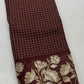 Gorgeous premium viscous chinon silk saree with zari checks and embroidered border