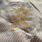 Premium semi organza saree with zari stripes weaving and appliqué work
