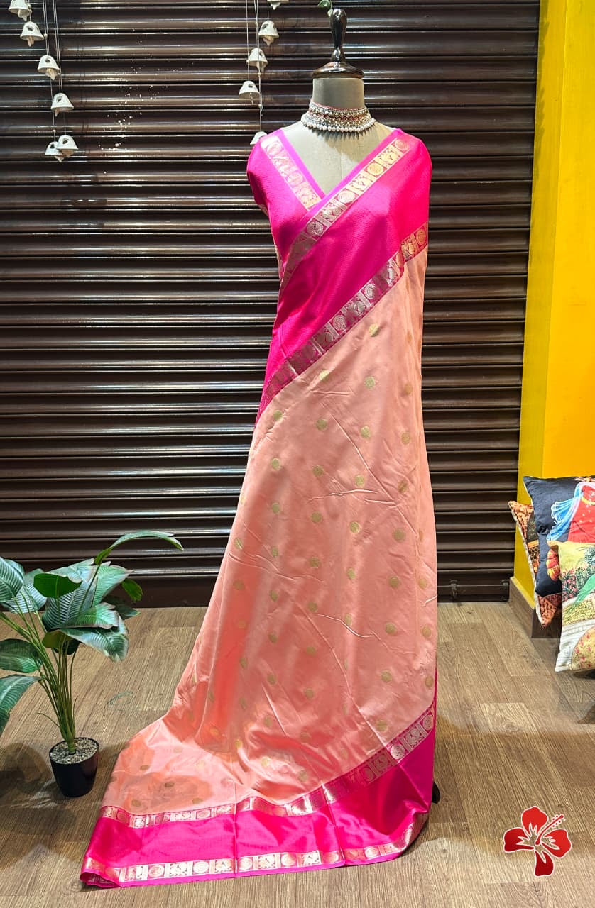 Soft semi silk saree - coin chakra