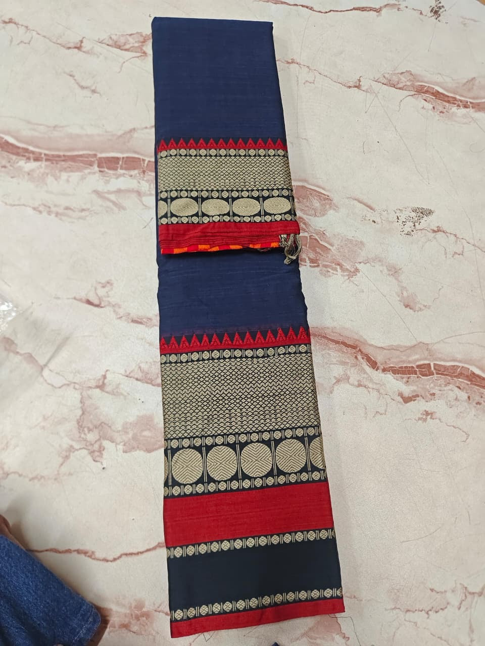Anaswara inspired grey narayanpet cotton saree - big border