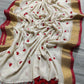 Pure authentic mul cotton saree with heart embroidery